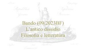 Bando (09/2023BF) – L’antico dissidio. Filosofia e letteratura