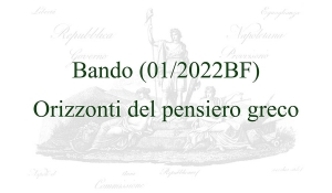 Bando (01/2022BF) - Orizzonti del pensiero greco