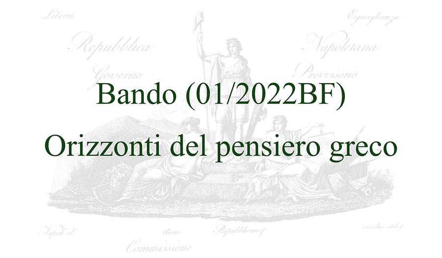 Bando (01/2022BF) - Orizzonti del pensiero greco