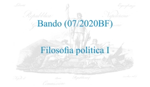 Bando (07/2020BF) - Filosofia politica I