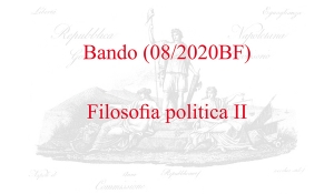 Bando (08/2020BF) - Filosofia politica II