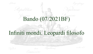 Bando (07/2021BF) - Infiniti mondi. Leopardi filosofo