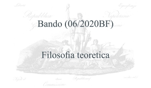 Bando (06/2020BF) - Filosofia teoretica