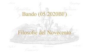 Bando (05/2020BF) - Filosofie del Novecento