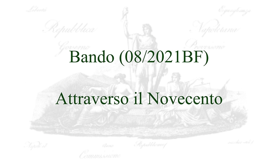 Bando (08/2021BF) - Attraverso il Novecento