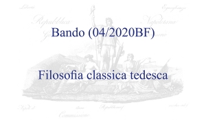 Bando (04/2020BF) - Filosofia classica tedesca